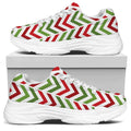 Zigzag Merry Christmas Pattern Print White Chunky Shoes