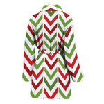 Zigzag Merry Christmas Pattern Print Women's Bathrobe