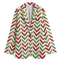 Zigzag Merry Christmas Pattern Print Women's Blazer