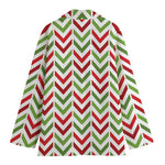 Zigzag Merry Christmas Pattern Print Women's Cotton Blazer