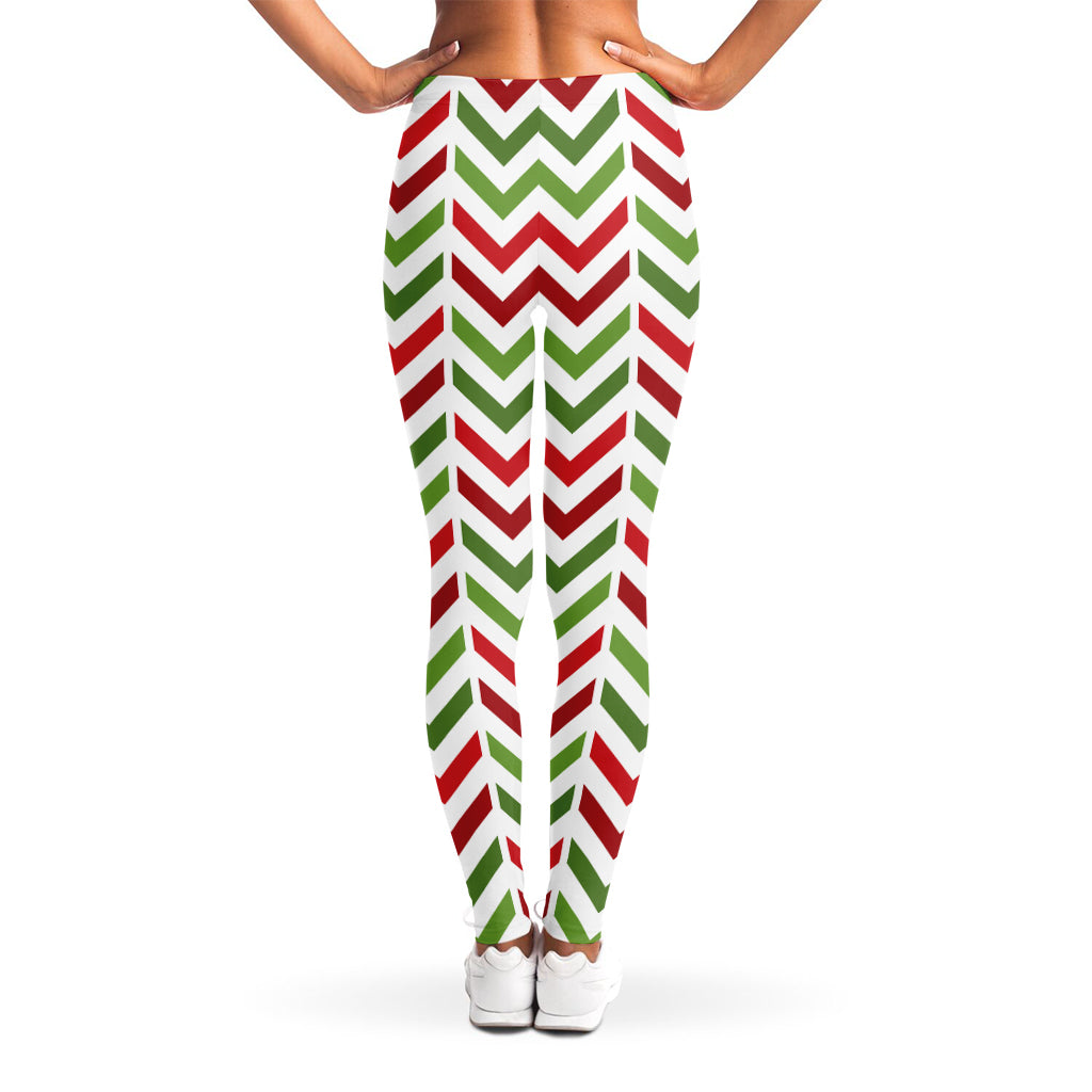 Zigzag Merry Christmas Pattern Print Women's Leggings