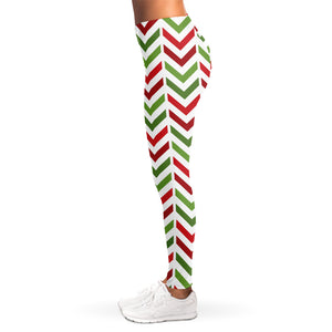 Zigzag Merry Christmas Pattern Print Women's Leggings