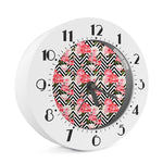Zigzag Peony And Rose Pattern Print Alarm Clock