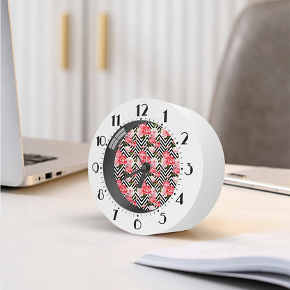 Zigzag Peony And Rose Pattern Print Alarm Clock