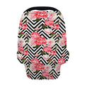 Zigzag Peony And Rose Pattern Print Baby Seat Cover