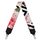 Zigzag Peony And Rose Pattern Print Bag Strap