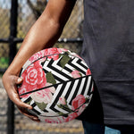 Zigzag Peony And Rose Pattern Print Basketball