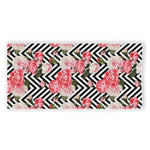 Zigzag Peony And Rose Pattern Print Beach Towel