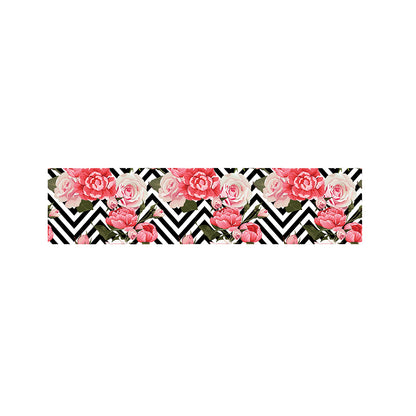 Zigzag Peony And Rose Pattern Print Bed Runner