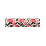 Zigzag Peony And Rose Pattern Print Bed Runner