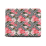Zigzag Peony And Rose Pattern Print Bifold Wallet