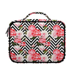 Zigzag Peony And Rose Pattern Print Briefcase Bible Bag