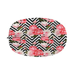Zigzag Peony And Rose Pattern Print Car Side Mirror Covers