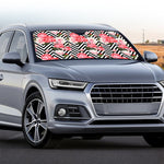 Zigzag Peony And Rose Pattern Print Car Windshield Sun Shade