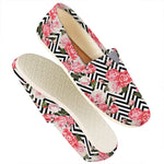 Zigzag Peony And Rose Pattern Print Casual Shoes