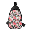 Zigzag Peony And Rose Pattern Print Sling Bag