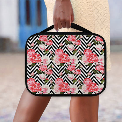 Zigzag Peony And Rose Pattern Print Classic Bible Case
