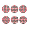 Zigzag Peony And Rose Pattern Print Coaster Set