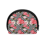 Zigzag Peony And Rose Pattern Print Coin Purse