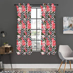 Zigzag Peony And Rose Pattern Print Curtain