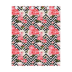 Zigzag Peony And Rose Pattern Print Curtain