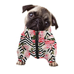 Zigzag Peony And Rose Pattern Print Dog Zip Up Jacket