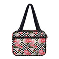 Zigzag Peony And Rose Pattern Print Double Strap Bible Bag
