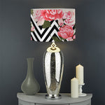 Zigzag Peony And Rose Pattern Print Drum Lamp Shade