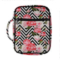 Zigzag Peony And Rose Pattern Print Front Pocket Bible Bag