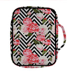 Zigzag Peony And Rose Pattern Print Front Pocket Bible Bag