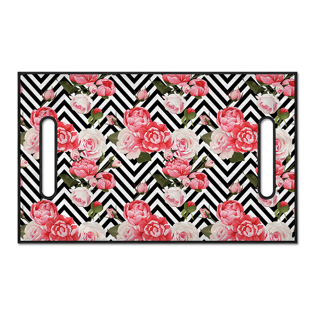 Zigzag Peony And Rose Pattern Print Golf Cart Seat Cover