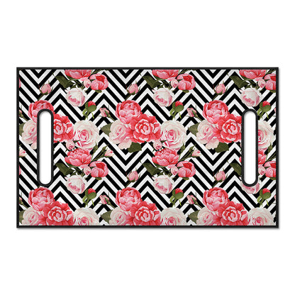 Zigzag Peony And Rose Pattern Print Golf Cart Seat Cover