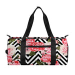 Zigzag Peony And Rose Pattern Print Gym Bag