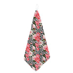 Zigzag Peony And Rose Pattern Print Hand Towel