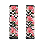 Zigzag Peony And Rose Pattern Print Handle Covers