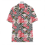 Zigzag Peony And Rose Pattern Print Hawaiian Shirt