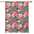 Zigzag Peony And Rose Pattern Print House Flag