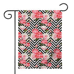 Zigzag Peony And Rose Pattern Print House Flag