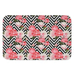 Zigzag Peony And Rose Pattern Print Indoor Door Mat