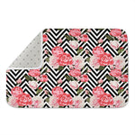 Zigzag Peony And Rose Pattern Print Indoor Door Mat