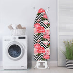 Zigzag Peony And Rose Pattern Print Ironing Board Cover