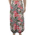 Zigzag Peony And Rose Pattern Print Lantern Pants