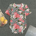 Zigzag Peony And Rose Pattern Print Men's Bodysuit