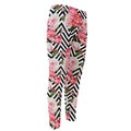 Zigzag Peony And Rose Pattern Print Men's Compression Pants