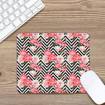 Zigzag Peony And Rose Pattern Print Mouse Pad