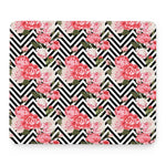 Zigzag Peony And Rose Pattern Print Mouse Pad