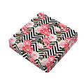 Zigzag Peony And Rose Pattern Print Outdoor Seat Cushion Cover