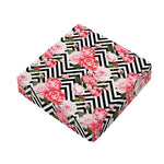 Zigzag Peony And Rose Pattern Print Outdoor Seat Cushion Cover