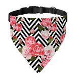 Zigzag Peony And Rose Pattern Print Over The Collar Dog Bandana