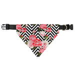 Zigzag Peony And Rose Pattern Print Over The Collar Dog Bandana